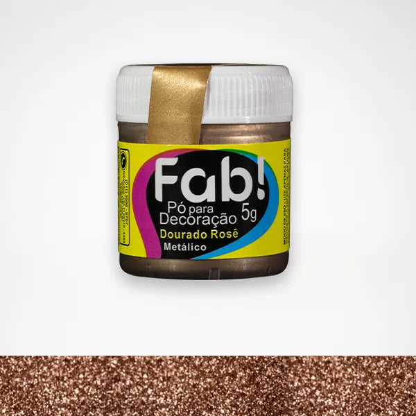 FAB- Pó De Decoração Dourado Rose