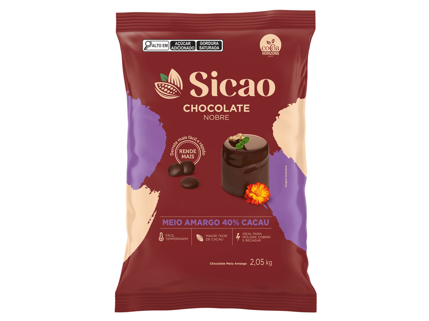Sicao- Chocolate Nobre Meio Amargo 40% Cacau 1kg