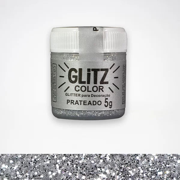 GLITZ- Glitter Para Decoracao Prateado