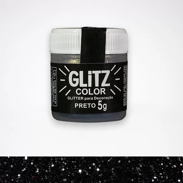 GLITZ- Glitter Para Decoracao Preto