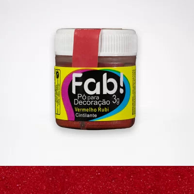 FAB- Po De Decoracao Vermelho Rubi