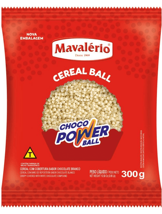 Mavalerio Cereal Ball Chocolate Branco 300g