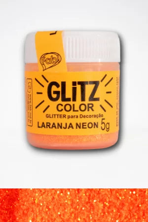 GLITZ- Glitter Para Decoracao Laranja Neon