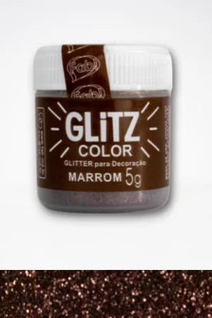 GLITZ- Glitter Para Decoracao Marrom