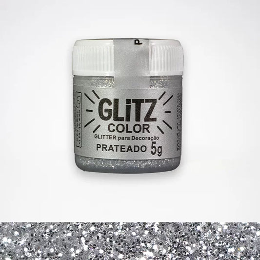 GLITZ- Glitter Para Decoracao Prateado