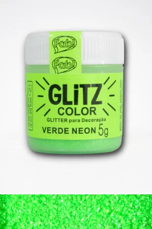 GLITZ- Glitter Para Decoracao Verde Neon