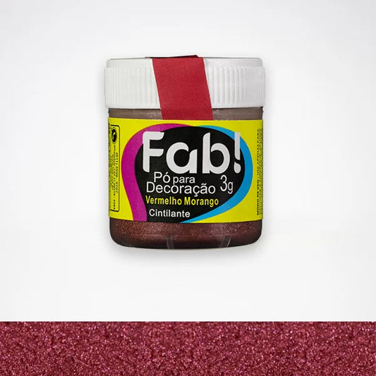 FAB- Po De Decoracao Vermelho Morango